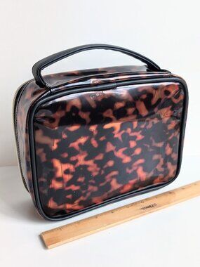 Luxe Tortoise Beauty Cosmetics Pouch Makeup Case + 3 Pc Beauty Samplers